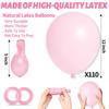 110pcs Light Pink Balloon 12 inch, Light Pink Latex Balloons for Birthday Party Baby Shower Wedding(with 2 Ribbons). view 4