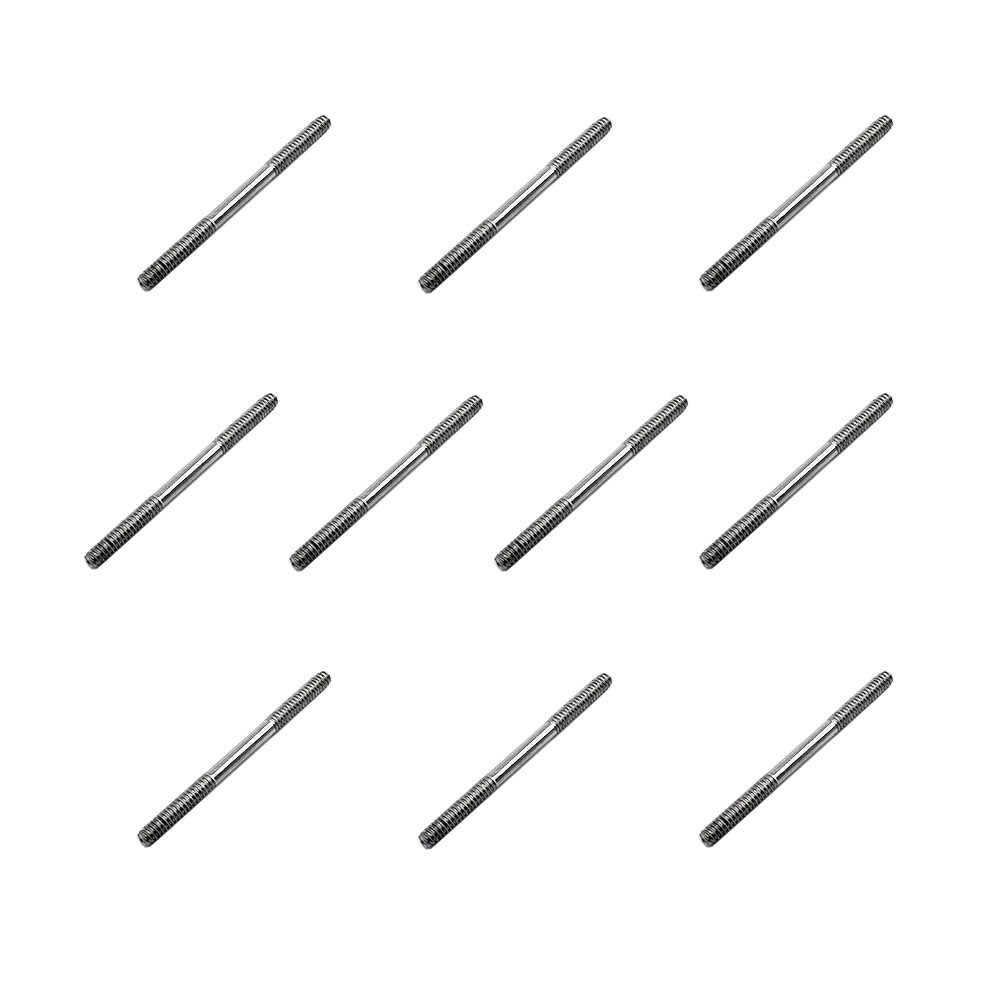 10PCS RC Toy Pushrod Connector Double End Threaded Rod Stainless Steel Rod Linkage for RC Airplane Helicopter Car Boat DIY Model Toy Parts (M2X25mm)