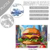 America Food Puzzles 1000 Pieces for Adults,Families(Lange Hamburger,Tomato,Onion,Cheese,Beef) Pieces Fit Together Perfectly 19.7''x27.6''inch Cityscape Frameable Magic Puzzle Art Gift(Colorful) view 2