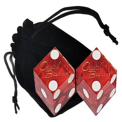 Authentic Lake Tahoe Reno Nevada Casino Table-Played Craps Dice Pair with Storage Pouch, Matching Serial Numbers