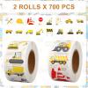 Whaline 1400Pcs Construction Sticker Truck Digger Vehicle Transportation Sticker 16 Designs Incentive Teacher Reward Decal for Craft Home Classroom Card Scrapbook Decor, 1.5 in view 2