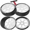 BRCatWPark RC Highway Tires Wheel for 1/8 Typhon 6s BLX,1/7 Infraction 6S BLX,Limitless,4PCS RC Drift Tires Rubber RC Highway Wheel,White view 1