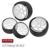 BRCatWPark RC Highway Tires Wheel for 1/8 Typhon 6s BLX,1/7 Infraction 6S BLX,Limitless,4PCS RC Drift Tires Rubber RC Highway Wheel,White view 2