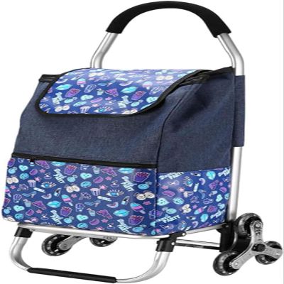 YFATUEO Shopping Cart Trolley 35L Folding Multifunctional Shopping Trolley Detachable Bag Wheels Large Capacity Shopping Cart 6 Wheels Stair Climber-Blue