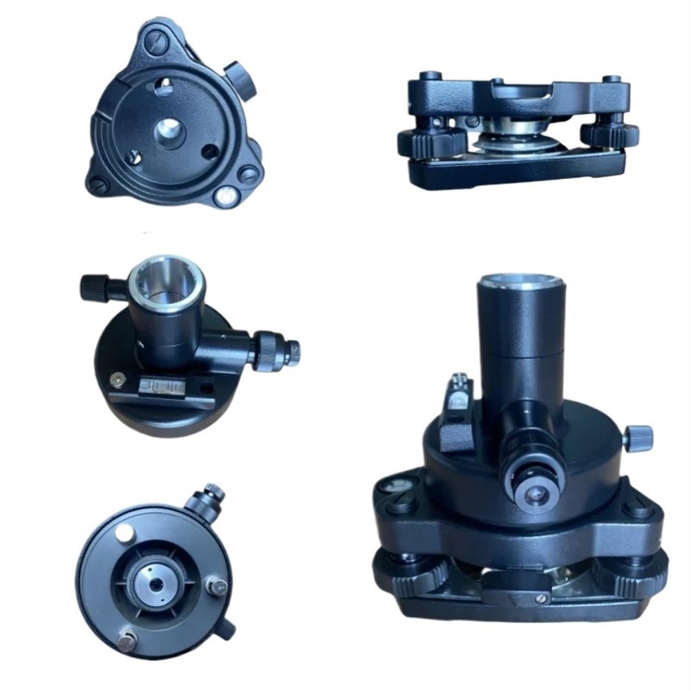 Black Three-JAW Tribrach & Adapter with Optical Plummet for Total Station Prism GPS SURVERYING