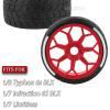 BRCatWPark RC Highway Tires Wheel for 1/8 Typhon 6s BLX,1/7 Infraction 6S BLX,Limitless,4PCS RC Drift Tires Rubber RC Highway Wheel,Red view 2