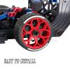 BRCatWPark RC Highway Tires Wheel for 1/8 Typhon 6s BLX,1/7 Infraction 6S BLX,Limitless,4PCS RC Drift Tires Rubber RC Highway Wheel,Red view 4