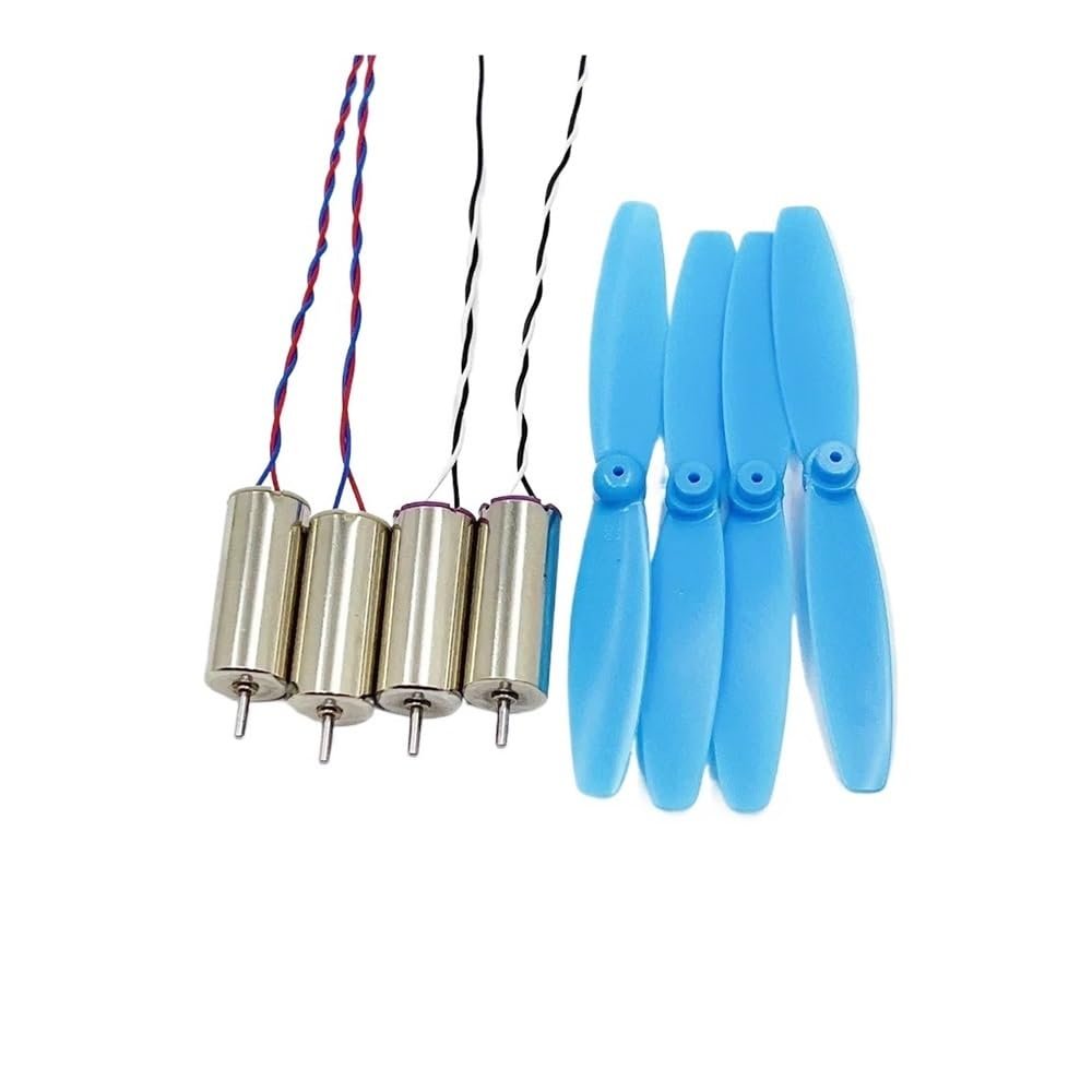 TZNLTPFY 4pcs DC 3V 3.7V 8.5mm*20mm 8520 CW+CCW Coreless Electronic Starter with Propeller High Speed DIY QX80 QX95 QX110 FPV RC Quadcopter Aircraft DINZHHENGYIN(Black Set)