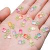 100 Pieces Mini Tulip Flowers for Crafts Dollhouse Miniatures Luminous Resin Mini Things Micro Tulip for Fairy Garden Micro Landscaping Decoration view 3