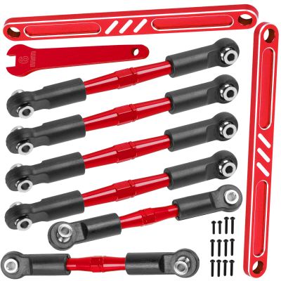 BRCatWPark RC Turnbuckles Camber Links Upgrades Parts for Ecx 1/10 2WD Ruckus Axe Brutus Circuit AMP MT AMP DB AMP Crush K&N Torment,6PCS Aluminum Adjustable Turnbuckles Links,w/Spanner,Red