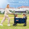 Stroller Wagon for 2 Kids, Baby Wagon Stroller with Adjustable Handle for Infants and Toddlers Includes Canopy & Organizer, Foldable and Convenient for Storage view 3