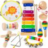 Baby Musical Instruments  Xylophone for Toddlers 1-3, Toddler Gifts Wooden Rainbow Colors Kids Montessori Musical Instruments Set with Tambourine for Baby Girls Boys Birthday Gifts view 1