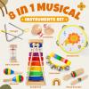 Baby Musical Instruments  Xylophone for Toddlers 1-3, Toddler Gifts Wooden Rainbow Colors Kids Montessori Musical Instruments Set with Tambourine for Baby Girls Boys Birthday Gifts view 2