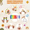 Baby Musical Instruments  Xylophone for Toddlers 1-3, Toddler Gifts Wooden Rainbow Colors Kids Montessori Musical Instruments Set with Tambourine for Baby Girls Boys Birthday Gifts view 4