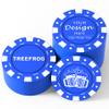 Shueewago 100 Custom Business Card Poker Chips, Add Your Own Personalized Image or Text, Contact Information on a Chip - Full Color Double Sided Poker Chips Good for Drink Tokens (Blue) view 1