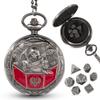 Banloga D&D Dice Set,7PCS Metal Dice for Dungeons and Dragons,Mini Dice Set with Pocket Watch Case,Role Playing Board Games Accessories (DM, Ancient Silver)