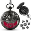 Banloga D&D Dice Set,7PCS Metal Dice for Dungeons and Dragons,Mini Dice Set with Pocket Watch Case,Role Playing Board Games Accessories (DM, Black)