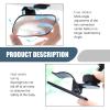 DYEKNEE 1 PC Car Sun Visor Child Observation Mirror, 3.5" x 2.2" HD Glass 360 Degree Adjustable Curved Large View Mirror, Multi-function Clip-on Makeup Mirror, Universal for Most Cars (Black) view 3