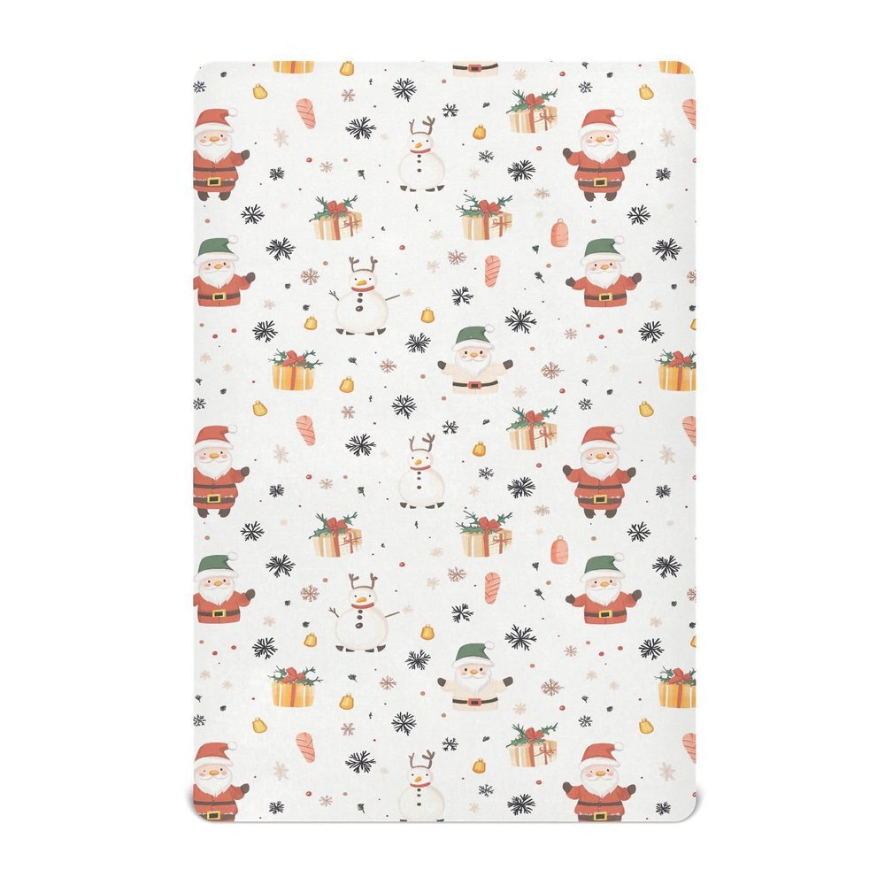 Baby Christmas Santa Claus Fitted Crib Sheet for Boys Girls,Toddler Bed Mattress Sheets,Fits Standard Size Crib Mattress 52 * 28 * 9in 202b7033