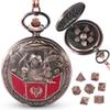 Banloga D&D Dice Set,7PCS Metal Dice for Dungeons and Dragons,Mini Dice Set with Pocket Watch Case,Role Playing Board Games Accessories (DM, Copper)