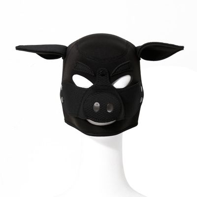 Pink Pig Face Head Cover Mask, Role Play, Party Performance Masks (Black)
