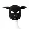 Pink Pig Face Head Cover Mask, Role Play, Party Performance Masks (Black) view 1