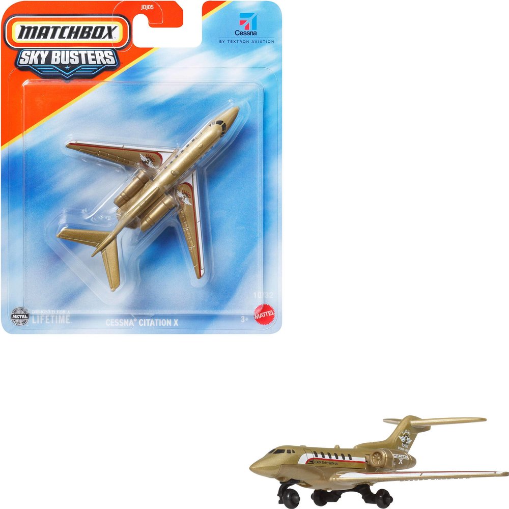 Matchbox Sky Busters, Toy Airplane, Helicopter, Space Shuttle, Jet Aircraft or other aircraft models with rolling wheels and spinning propellers (style may vary), JDJ05