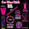 100 pk 8" Pink Glow Sticks Bulk Party Favors, Light up Glow Necklaces & Bracelets in the Dark Party Supplies For Christmas Valentine Halloween Birthday Neon Party (100 * Pink) view 2