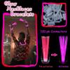 100 pk 8" Pink Glow Sticks Bulk Party Favors, Light up Glow Necklaces & Bracelets in the Dark Party Supplies For Christmas Valentine Halloween Birthday Neon Party (100 * Pink) view 3