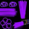 100 pk 8" Purple Glow Sticks Bulk Party Favors, Light up Glow Necklaces & Bracelets in the Dark Party Supplies For Christmas Halloween Mardi Gras Birthday Neon Party (100 * Purple) view 1