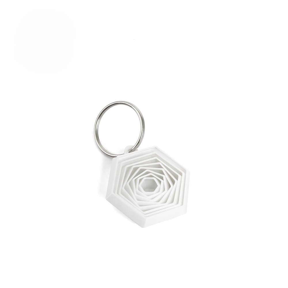 3D Printed Hexagonal Decompression Toy Fractal Widget Hexagon Toy Ornament (4cm White)