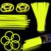 100 pk 8" Yellow Glow Sticks Bulk Party Favors, Light up Glow Necklaces & Bracelets in the Dark Party Supplies For Christmas Halloween Birthday Neon Party (100 * Yellow) view 1