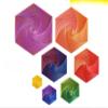 3D Printed Hexagonal Decompression Toy Fractal Widget Hexagon Toy Ornament (4cm - Laser Red Blue) view 3