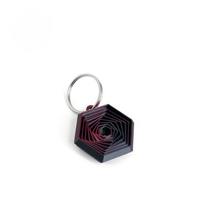 3D Printed Hexagonal Decompression Toy Fractal Widget Hexagon Toy Ornament (4cm - Laser Red Black)