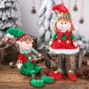 AENIMELY Christmas Hanging Leg Elf Dolls, Sitting Plush Figurines for Holiday Decor, Boy and Girl Elf Design, for Kids (Red) view 2