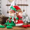AENIMELY Christmas Hanging Leg Elf Dolls, Sitting Plush Figurines for Holiday Decor, Boy and Girl Elf Design, for Kids (Red) view 3