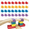 Bunu1492 Wooden Train Track Accessories, 32 pcs Wooden Track Connector, Compatible with All Major Brands Train Track, Christmas Birthday Gift for Boys Girls, Train Toys Expansion Pack for Kids Ages 3+ view 1