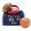 4 Piece Plush My First Sport Bag Play Set with Sensory Toy Balls for Baby, Blue All Sports, 6 inch, Basketball, Baseball, Football view 2
