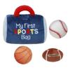 4 Piece Plush My First Sport Bag Play Set with Sensory Toy Balls for Baby, Blue All Sports, 6 inch, Basketball, Baseball, Football view 3
