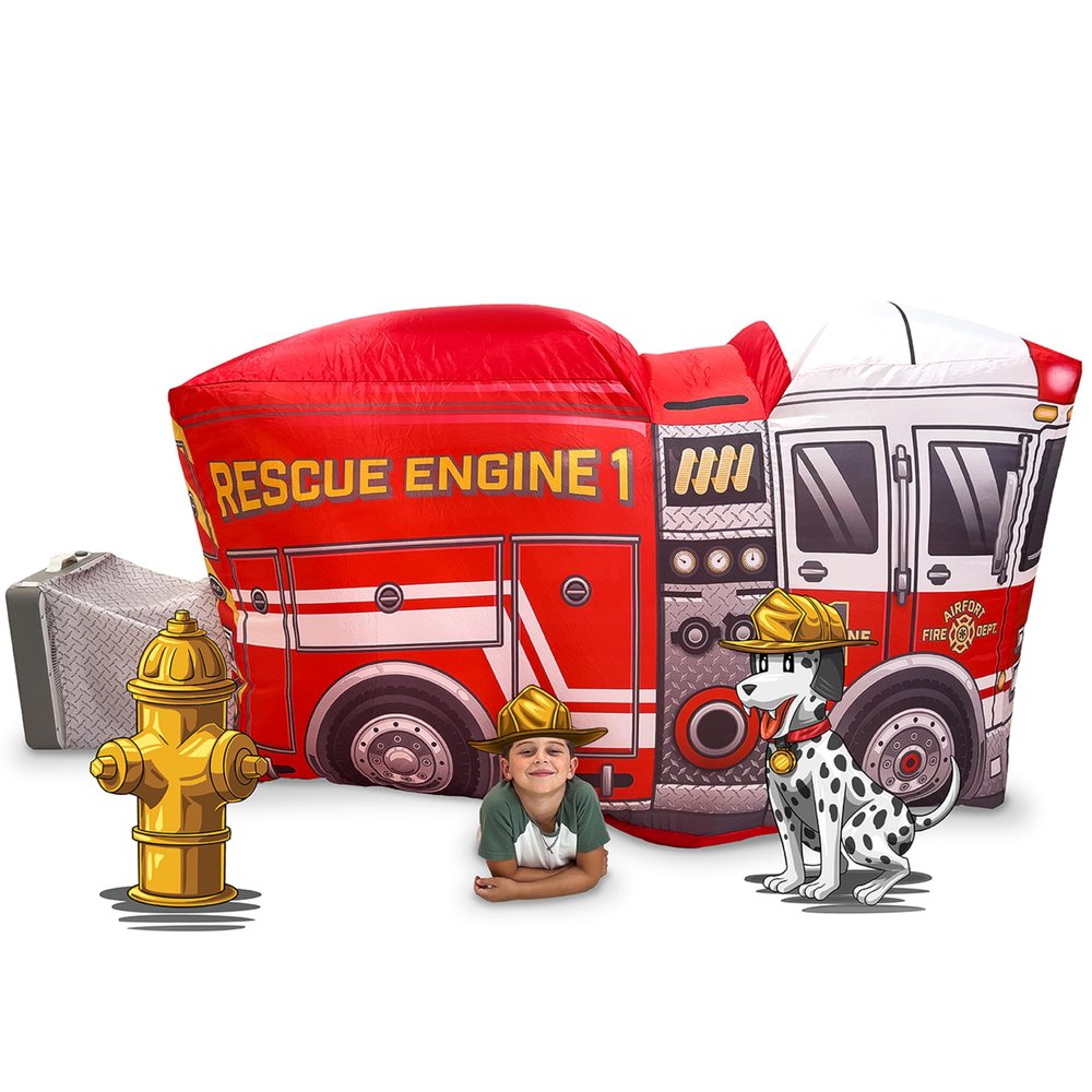 AirFort Inflatable Fort for Kids, Builds in 30 Sec, Play Tent Age 3+ (Firetruck)