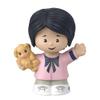 Fisher-Price Little People Figure Playset HXC01 - Young Girl or Mom Figure with Black Hair Wearing a Pink Shirt Carrying a Brown Puppy Dog view 1