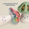 Itzy Ritzy Mini Maracas Musical Rattle Toy  Sensory Baby Toy with Rattle Beads & Jingle Ball for Motor Skills & Auditory Development  for Ages 0 Months and Up (Mushroom) view 4