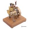 MechPuConToy Engine Model Kit That Runs, Vertical Single Cylinder Four Strokes OHV Engine Model with Water Cooling and Speed Limit Mechanism view 1