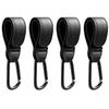 4 Pcs Leather Stroller Hook, Mommy Stroller Clip, Stroller Accessories Organizer Hook, Metal Hook for Strollers/Walkers/Mobility Scooter/Wheelchair/Rollator(Black) view 1
