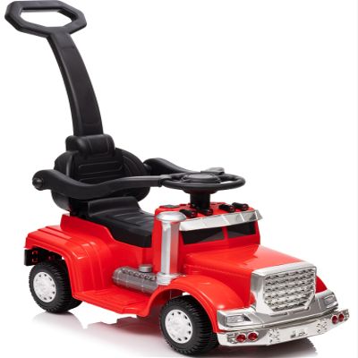 Outfunny 3-in-1 Ride on Push Car for Toddler with Handle, Toddler Ride on Toy for Girls Aged 1-3, Stroller Sliding Walking Car w/Music and Horn - Red