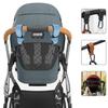 4 Pcs Leather Stroller Hook, Mommy Stroller Clip, Stroller Accessories Organizer Hook, Metal Hook for Strollers/Walkers/Mobility Scooter/Wheelchair/Rollator(Brown) view 4