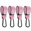 4 Pcs Leather Stroller Hook, Mommy Stroller Clip, Stroller Accessories Organizer Hook, Metal Hook for Strollers/Walkers/Mobility Scooter/Wheelchair/Rollator(Pink) view 1