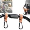 4 Pcs Leather Stroller Hook, Mommy Stroller Clip, Stroller Accessories Organizer Hook, Metal Hook for Strollers/Walkers/Mobility Scooter/Wheelchair/Rollator(Pink) view 4