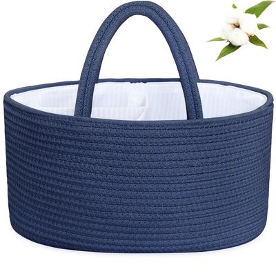 ABenkle Diaper Caddy Organizer, Boho Rustic Cotton Rope Nursery Baby Basket, Changing Table Organizer for Baby Diaper Storage and Baby Shower