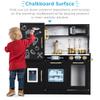 Best Choice Products Pretend Play Kitchen Wooden Toy Set for Kids w/Realistic Design, Telephone, Utensils, Oven, Microwave, Sink - Black view 2